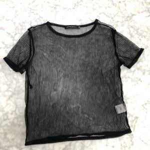 Kendall and Kylie Mesh Black Top